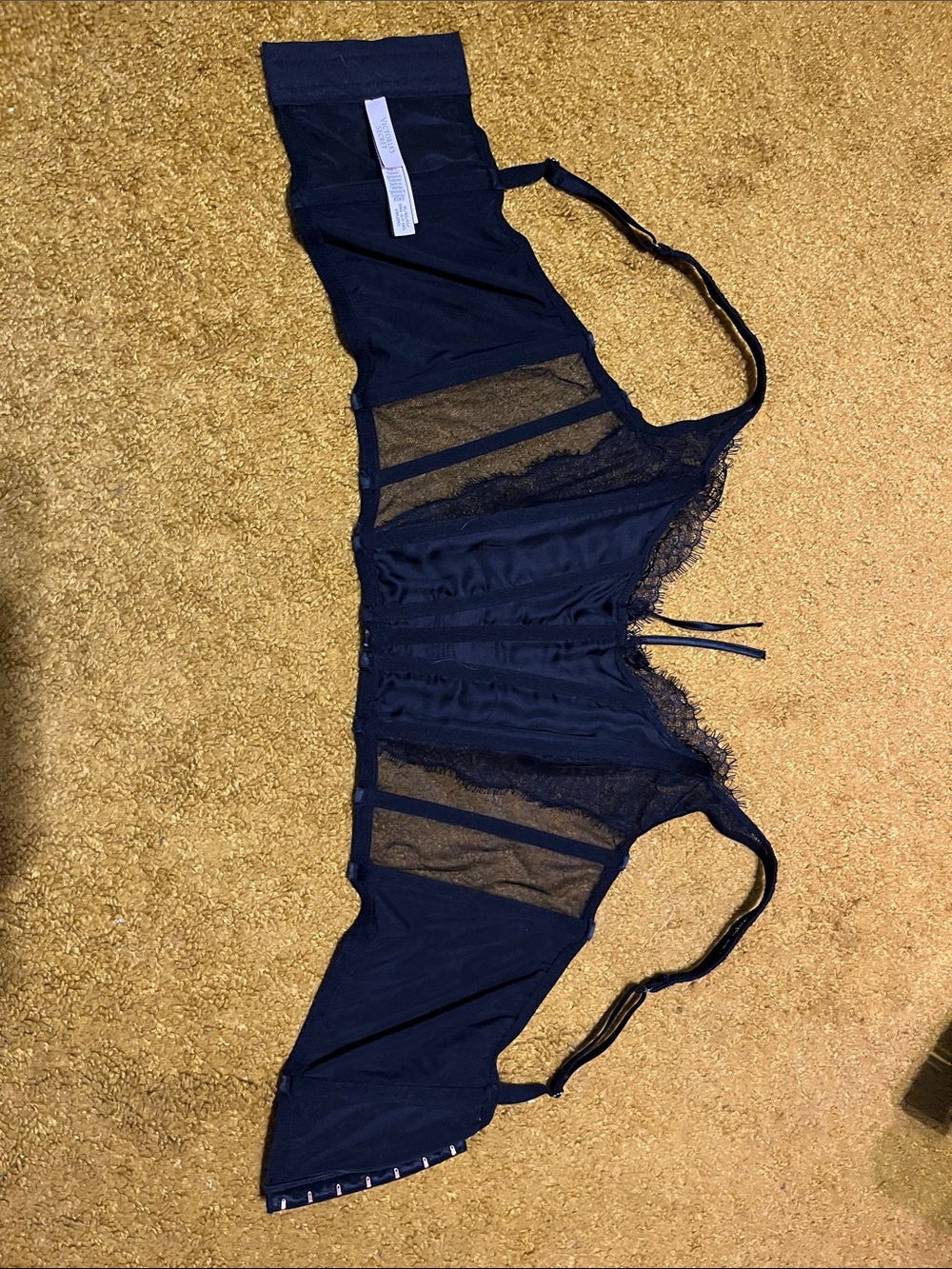 Victoria's Secret Black Lace Corset Top with Adjustable Straps size XL - Picture 5 of 8
